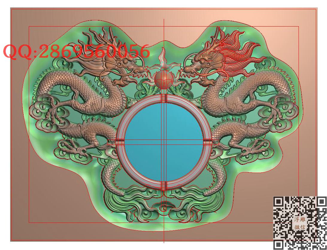 15 烟灰缸双龙_龙凤呈祥龙凤戏珠精雕图浮雕图
